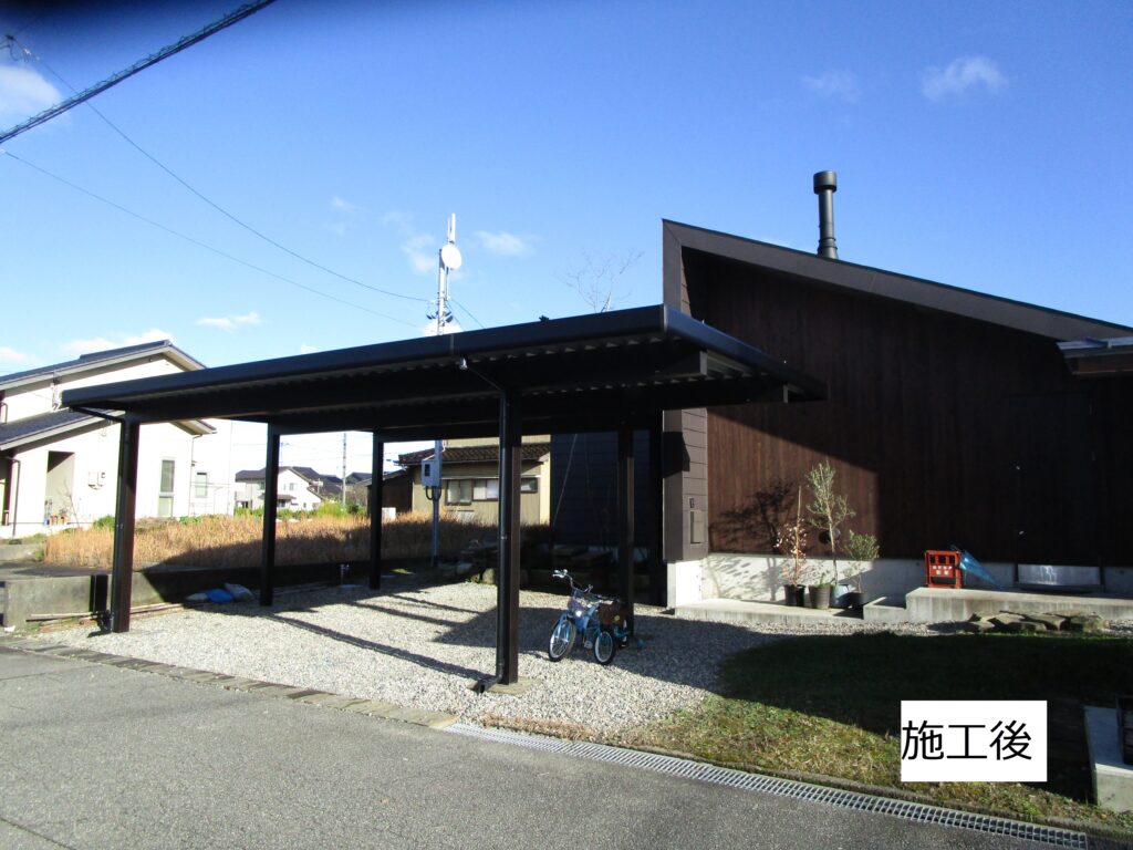 T様邸・カーポート+延長屋根新設工事